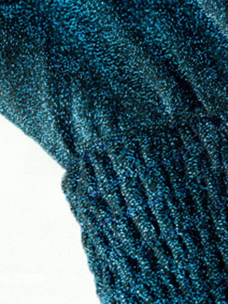 Glittering Bodycon Sweater Dress with Balloon Sleeve - Be Glamorous!