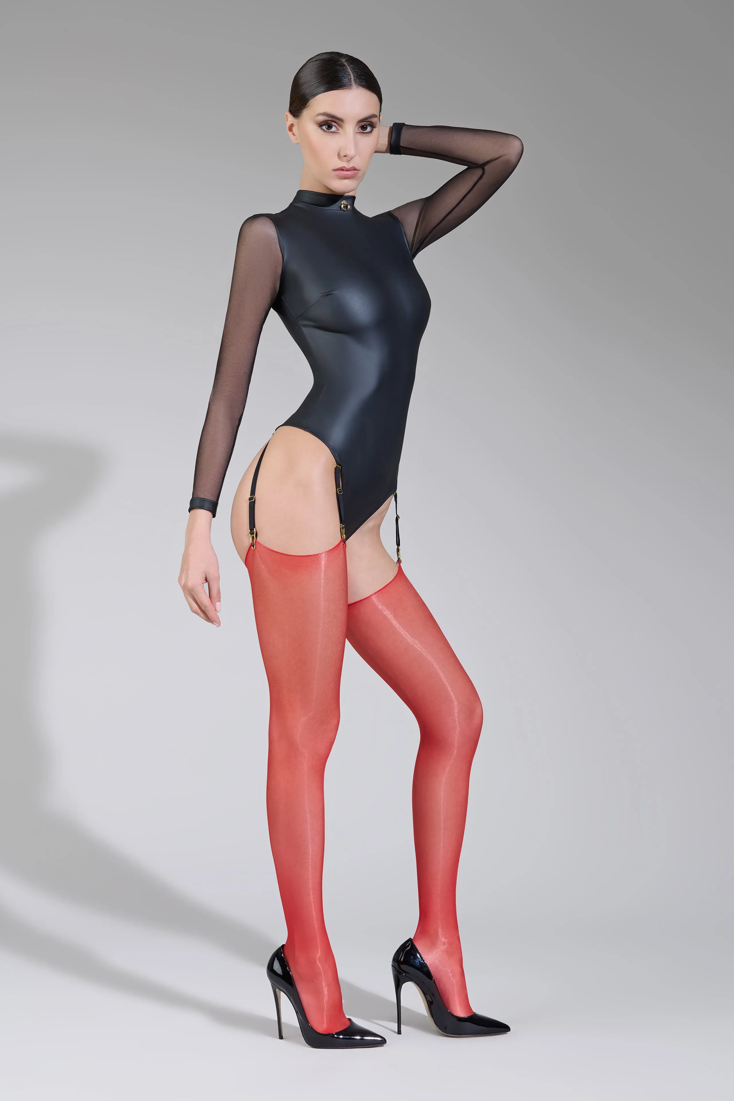 Glossy cut and curl stockings 10D - Les Coquetteries