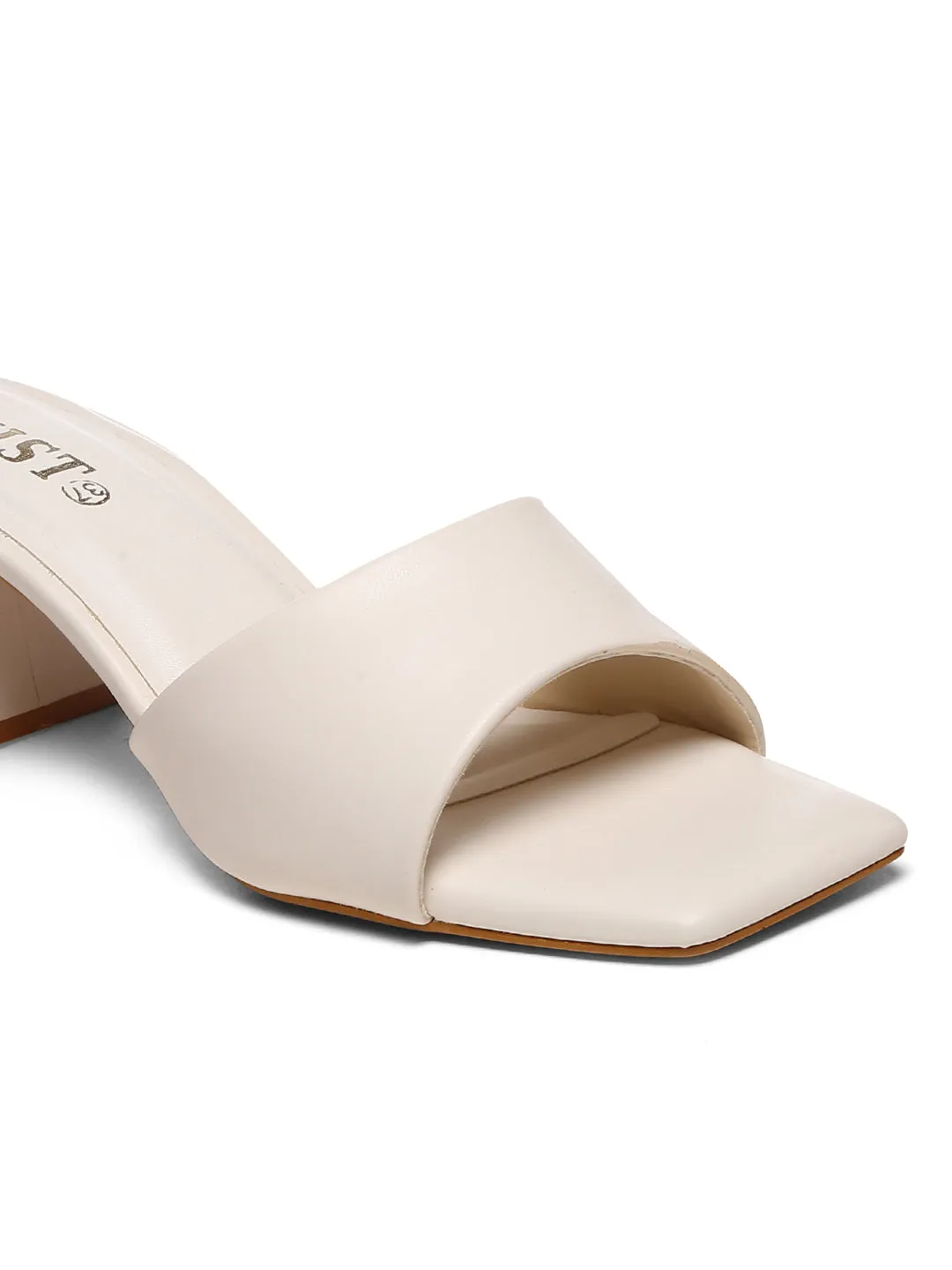 GNIST White Chunckey Block Heel