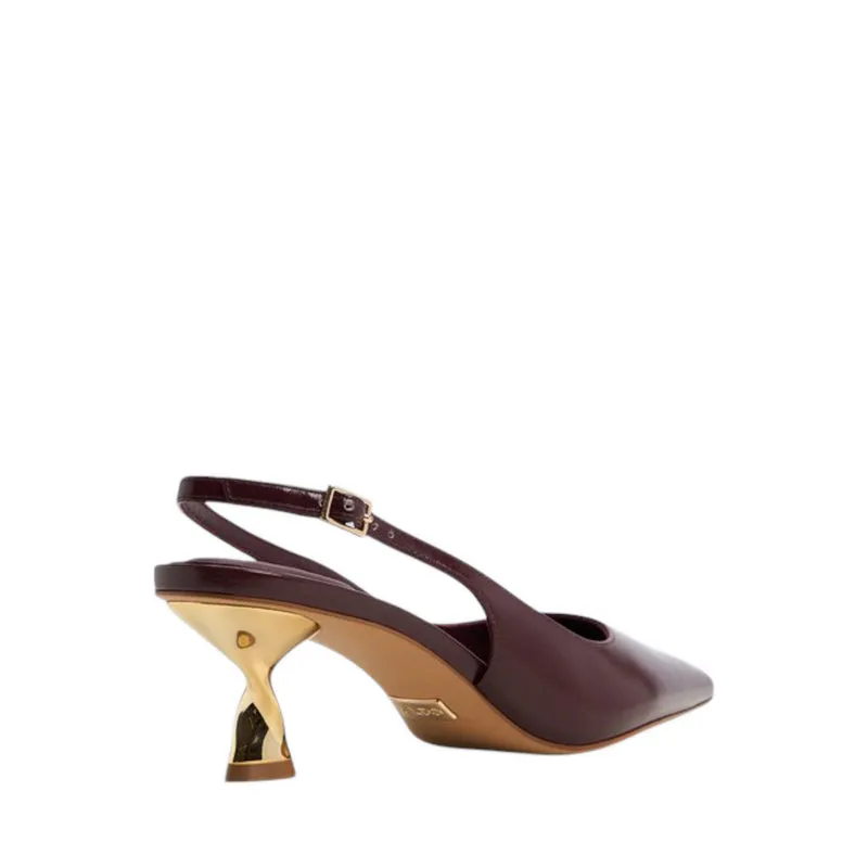 GOLDENSHEEN HEELED SHOES - BORDO