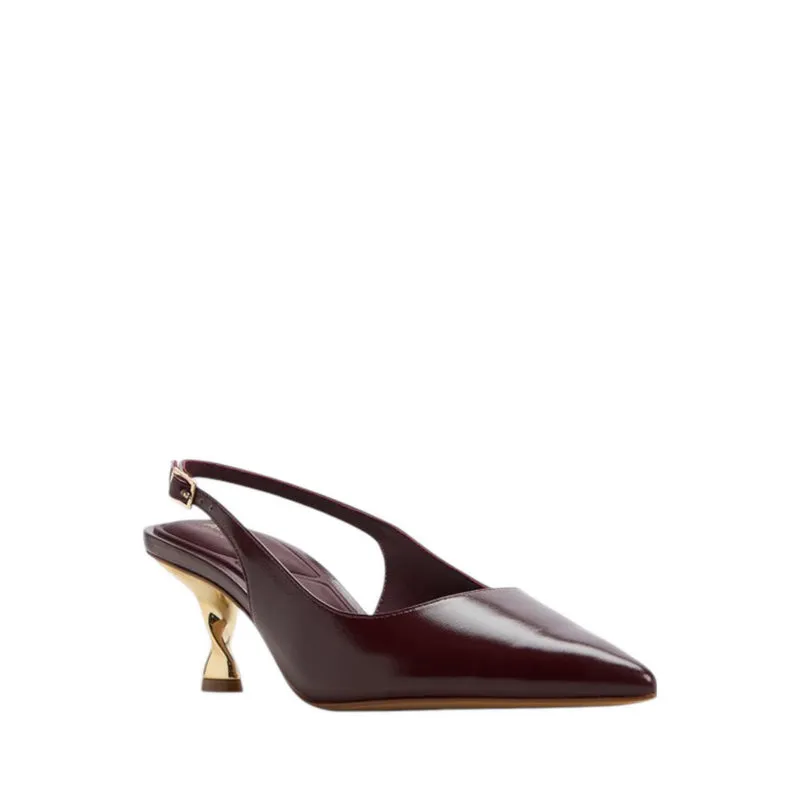 GOLDENSHEEN HEELED SHOES - BORDO