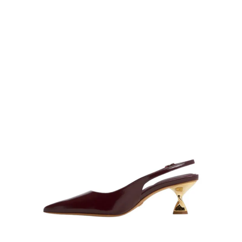 GOLDENSHEEN HEELED SHOES - BORDO