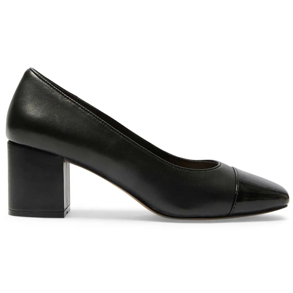 Grace Heel in Black On Black Patent