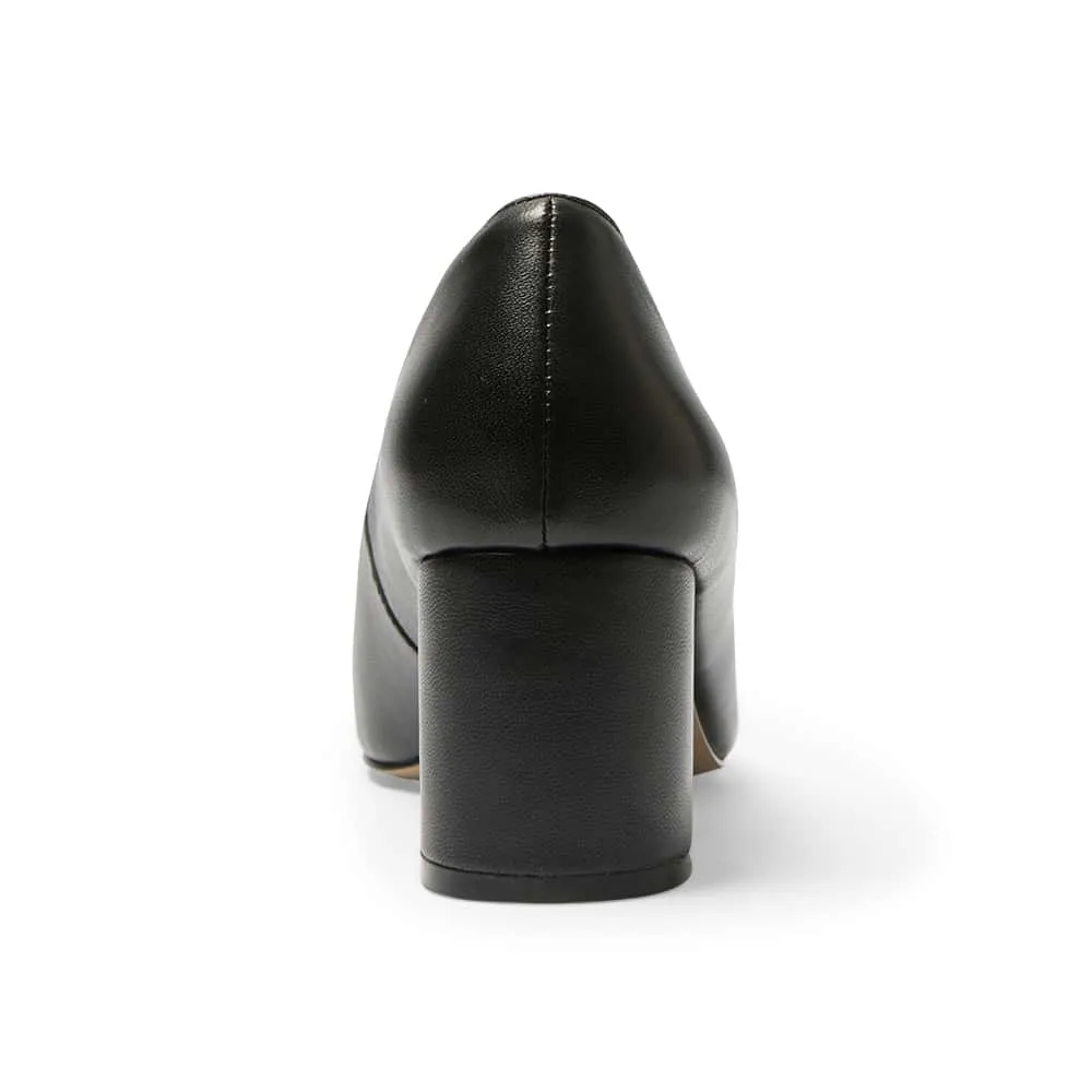 Grace Heel in Black On Black Patent