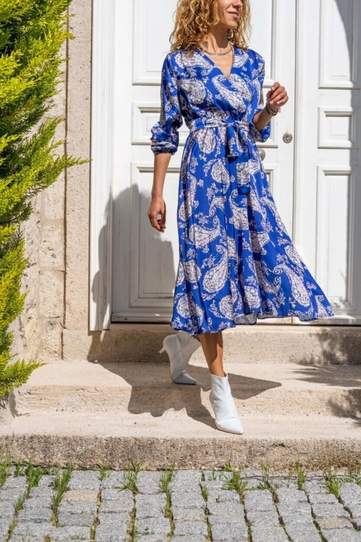 Green Boho Dress,Maxi Dress,Flower Printed Long Sleeve Dress-Boho Wear Womens Dress-Attractive Casual Dress,Summer Dress,Safari Dress