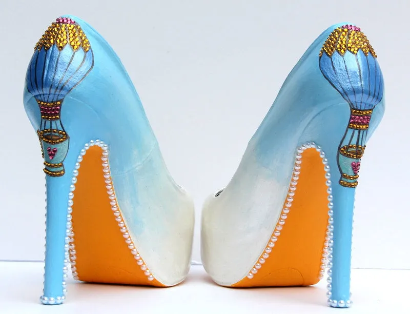 Hand-Painted Hot Air Balloon Heels