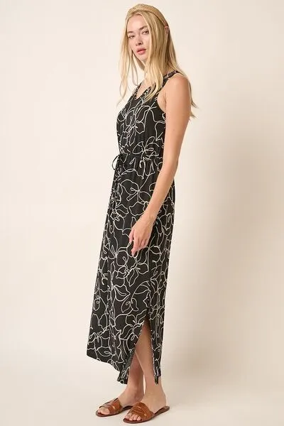Hazel Blues® |  Mittoshop Side Slit Flower Print V-Neck Sleeveless Dress