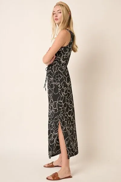 Hazel Blues® |  Mittoshop Side Slit Flower Print V-Neck Sleeveless Dress