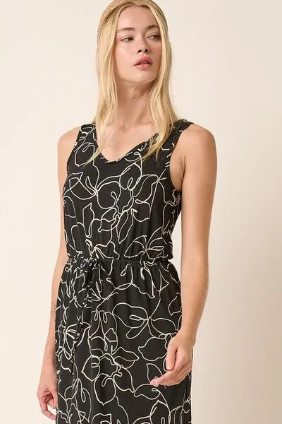 Hazel Blues® |  Mittoshop Side Slit Flower Print V-Neck Sleeveless Dress