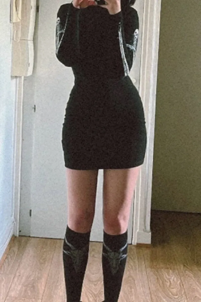HBS1330 Sleek Black Bodycon Dress