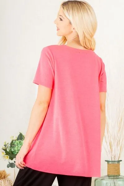 Heimish V-Neck Short Sleeve T-Shirt   Bar Detail