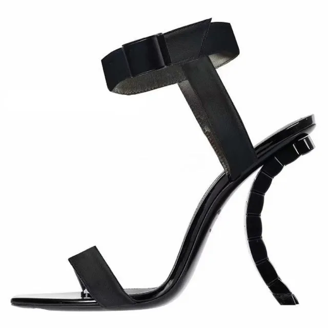 High-end Peep Toe Luxury Gold Watch Ankle High Heels