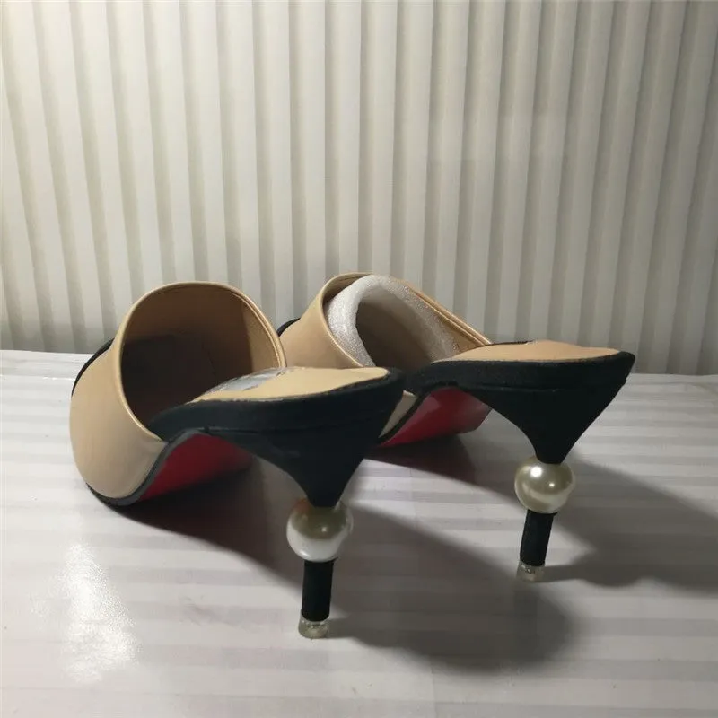 High-end Splicing Leather Luxury Comfortable High Heels