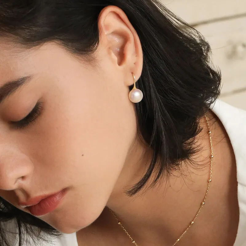 High Heel Natural Pearl Drop Earrings