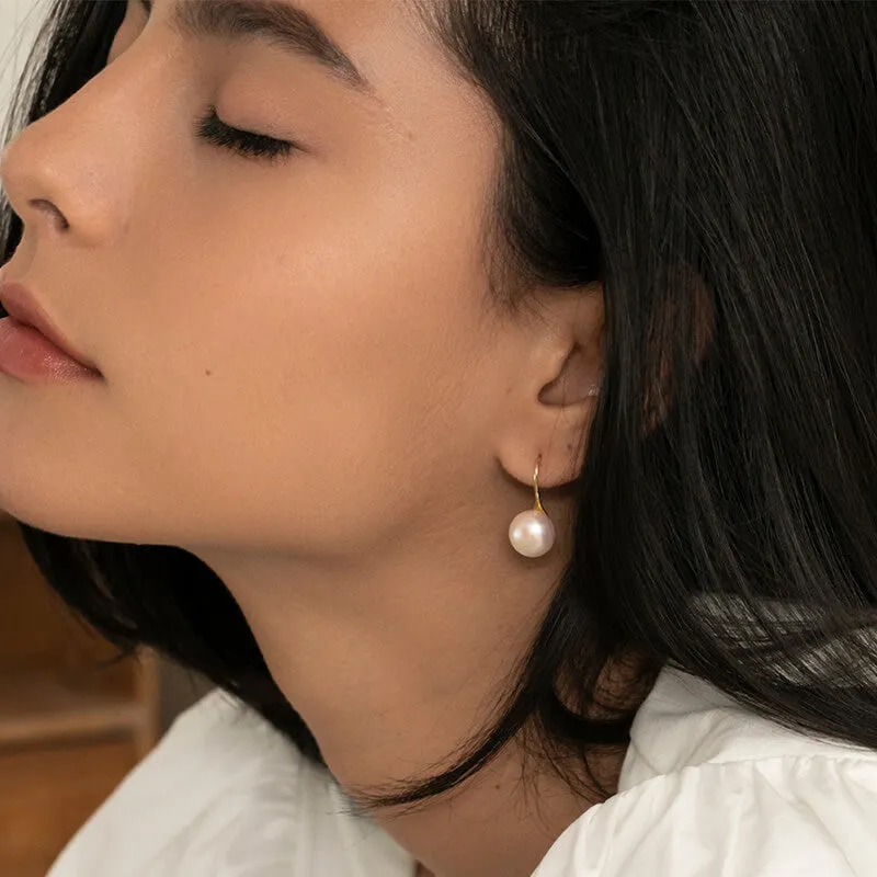 High Heel Natural Pearl Drop Earrings