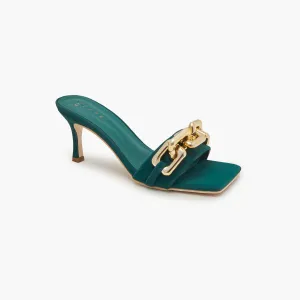 High Heels with Metallic Chain