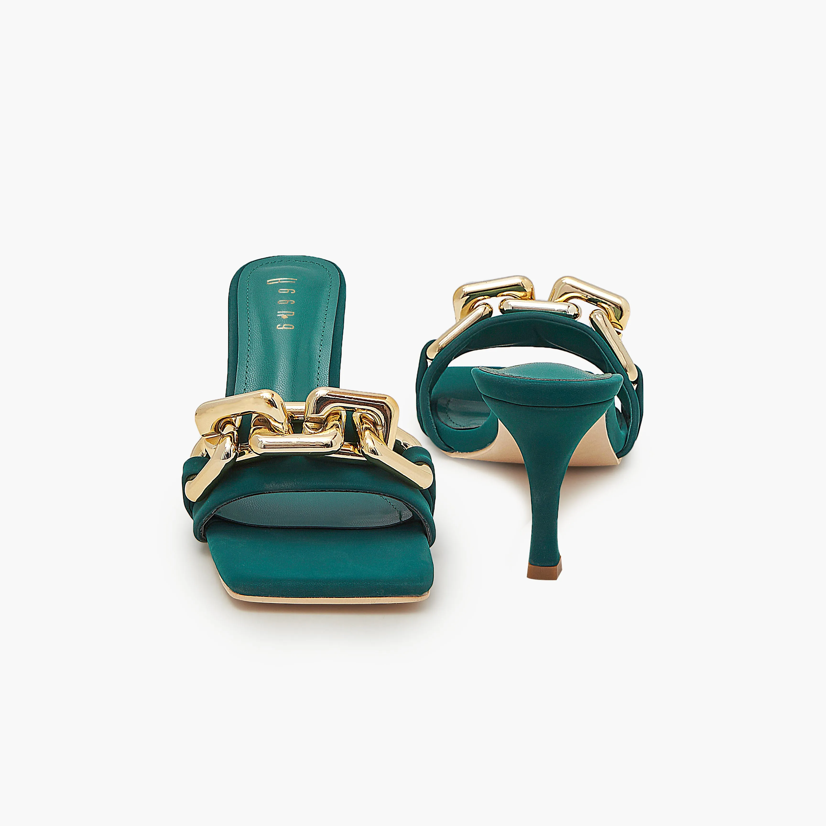 High Heels with Metallic Chain