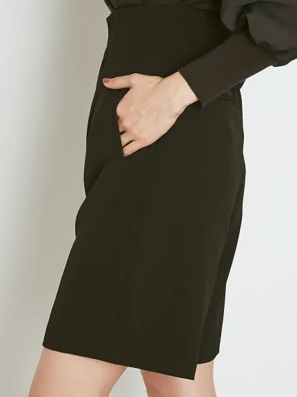 High Waist Knee Length Shorts