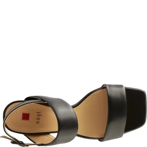 Hogl  Black Strap Block Heel Sandal |910650001