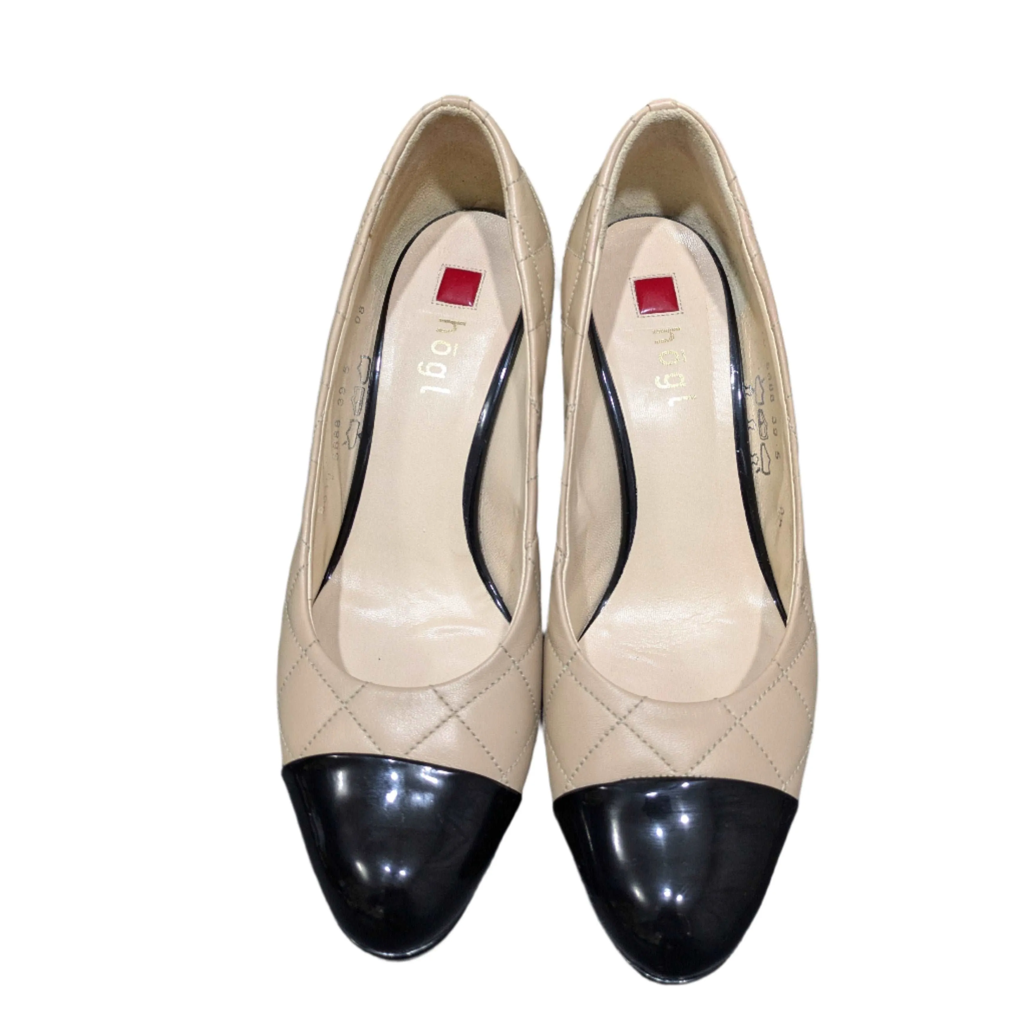 Hogl Quilted Leather Cap Toe Pumps Size EU 39 / UK 6 / US 8