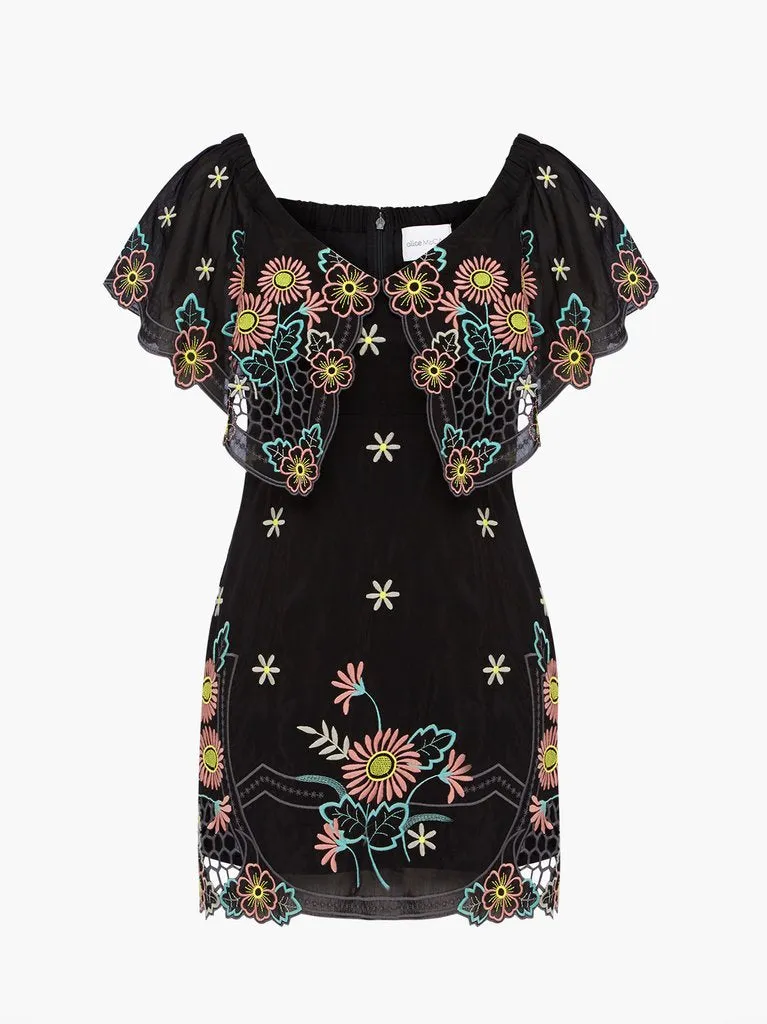Honeycomb Daisy Off Shoulder Mini Dress