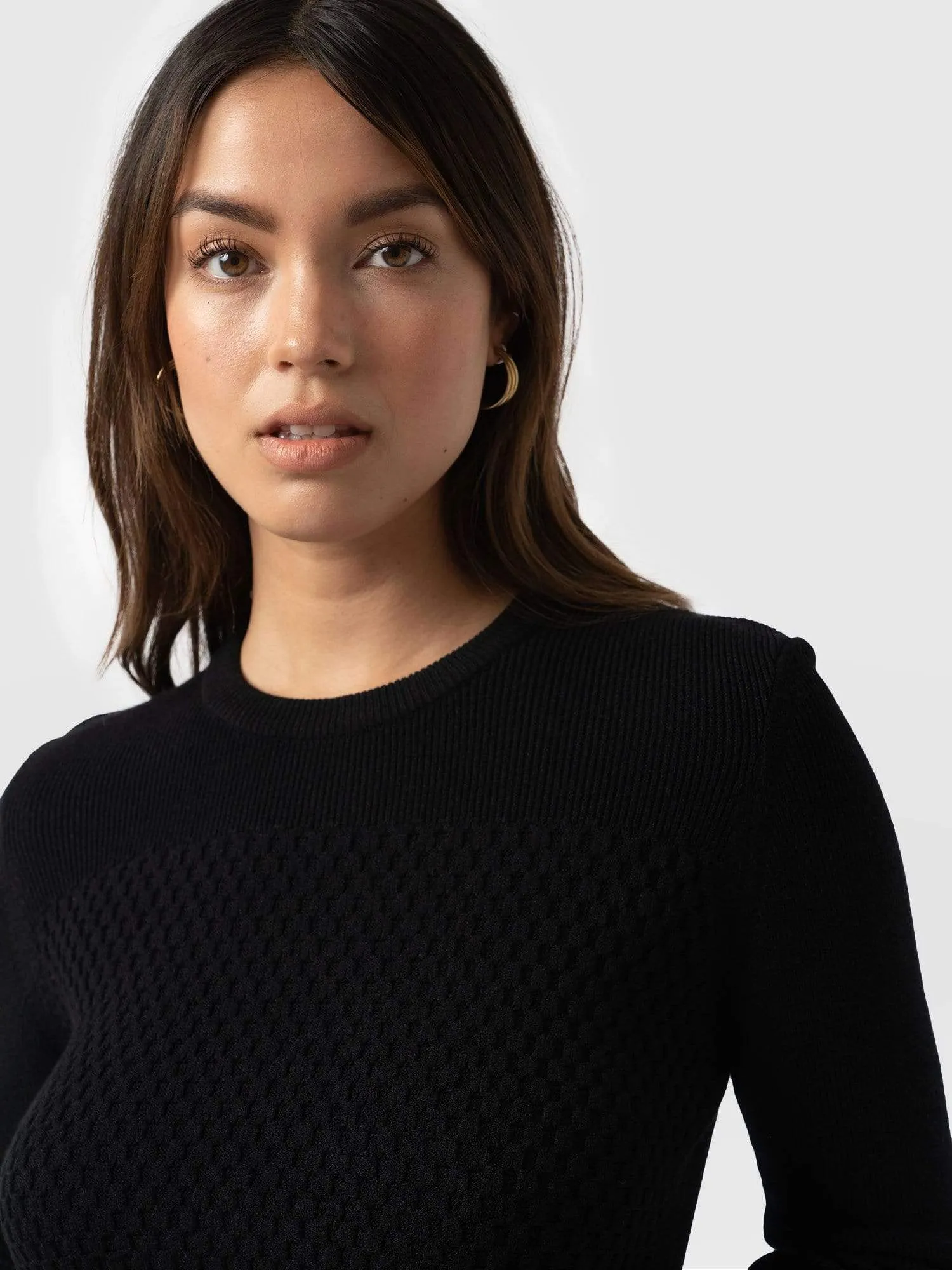 Honeycomb Rib Sweater - Black