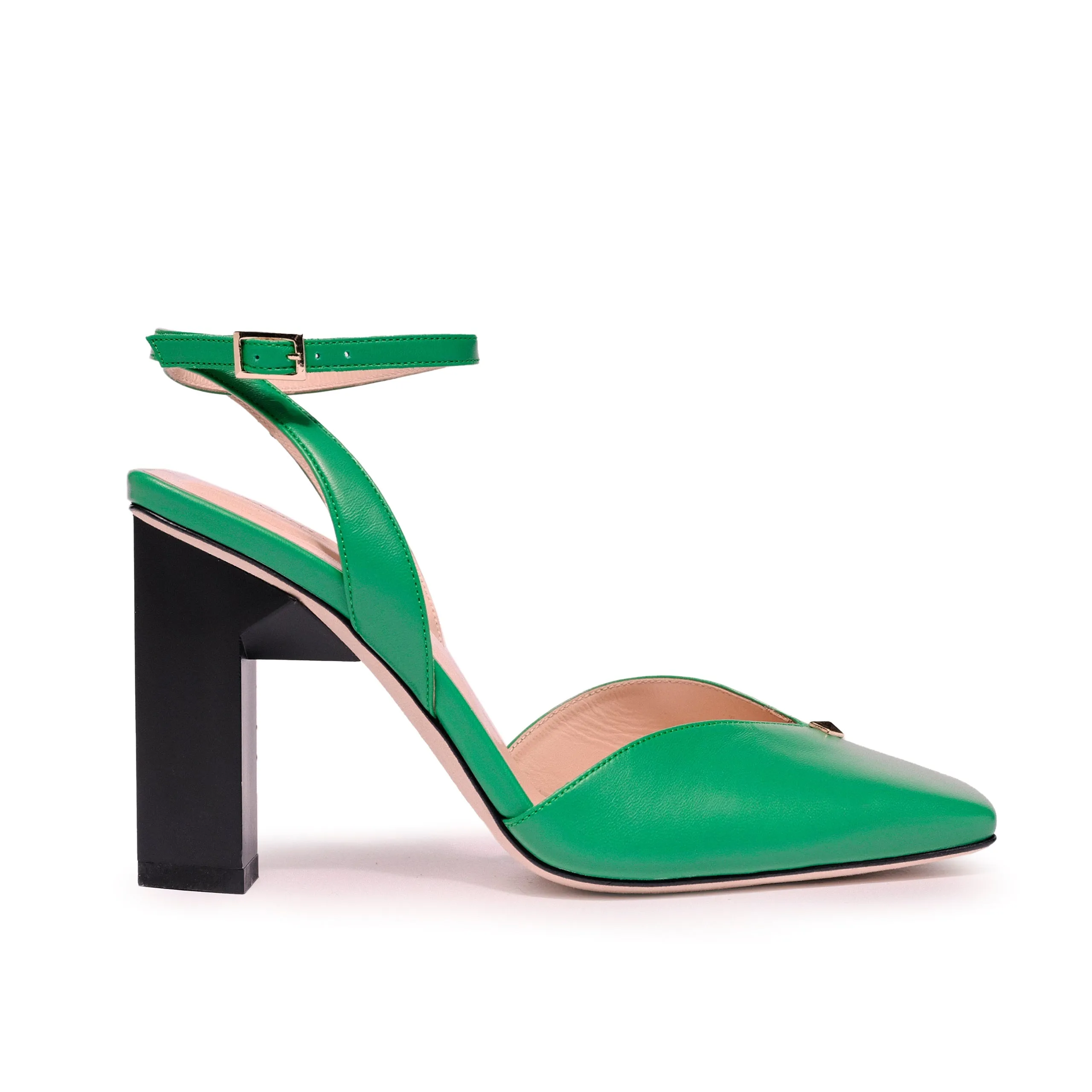 Hope Ankle Strap High Heels in Green
