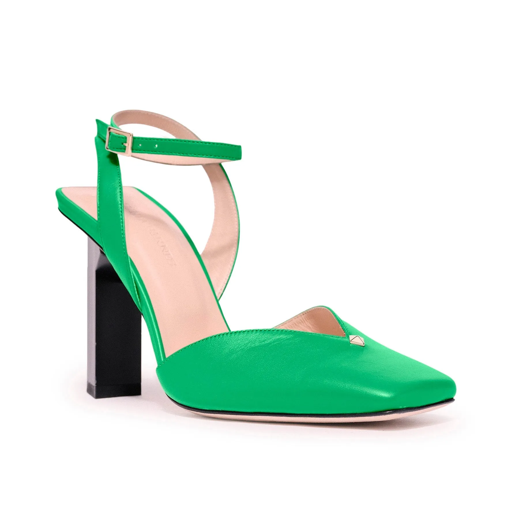 Hope Ankle Strap High Heels in Green