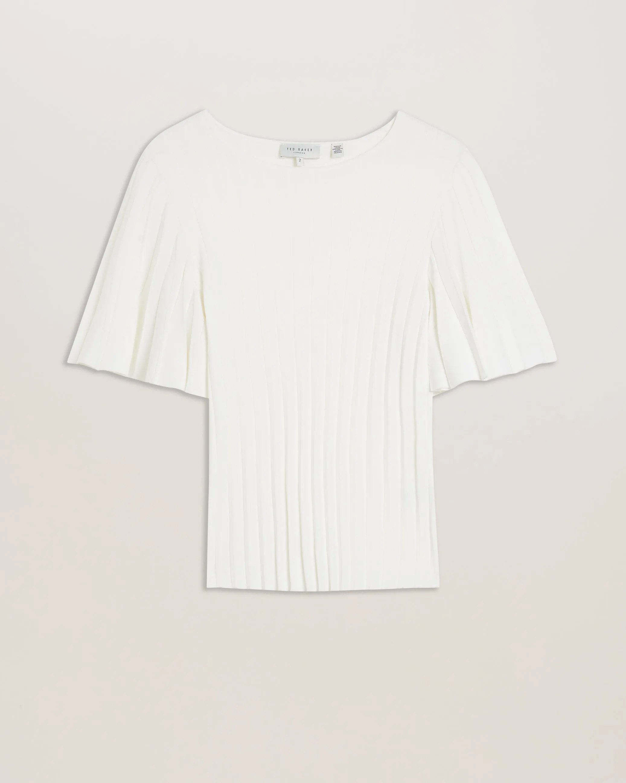 Iivanna Crew Neck Fluted Sleeve Knit Top Ivory