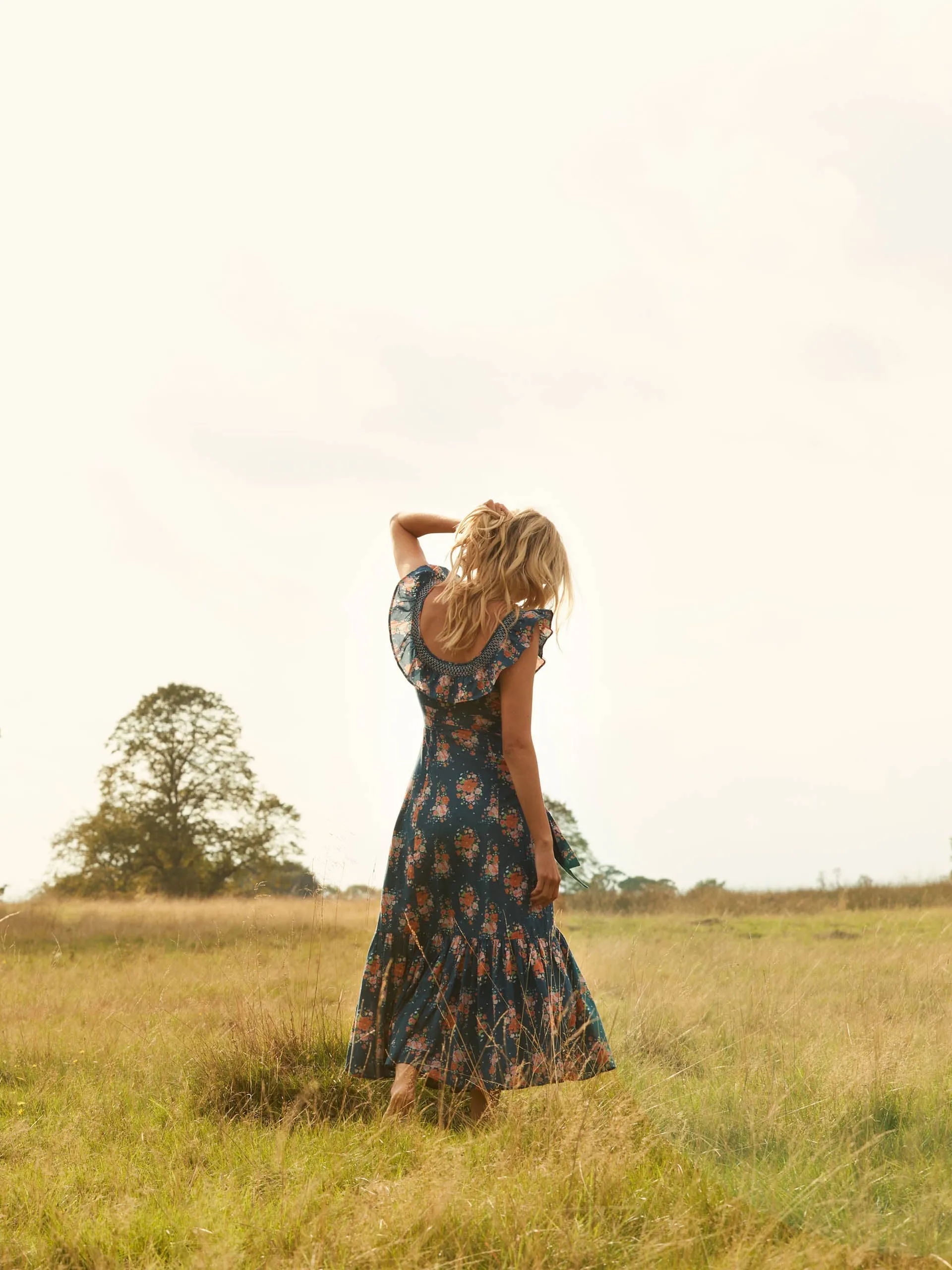 Indigo bouquet Theodora dress