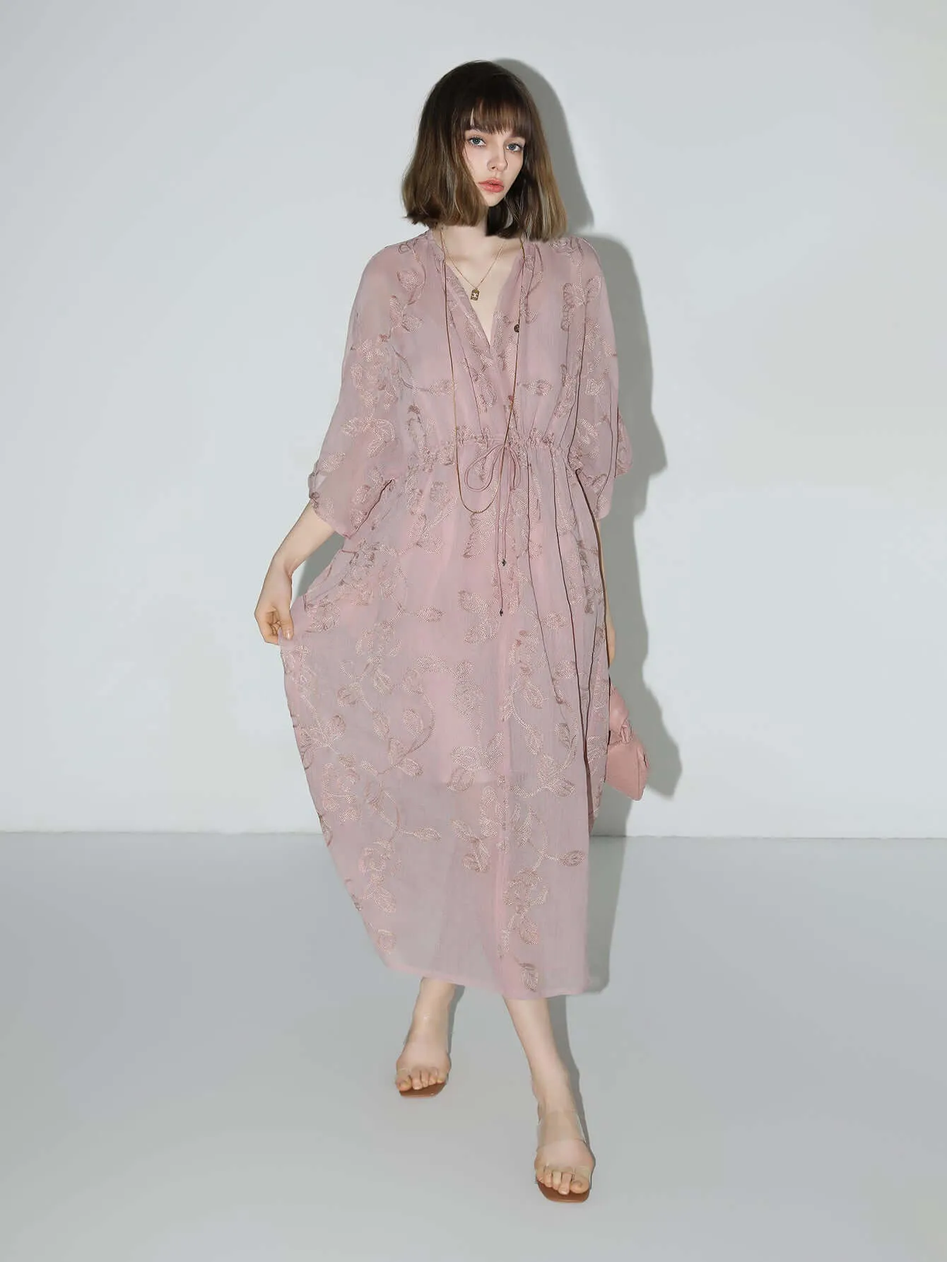 Intricate Glitter Embroidered Two-Piece Dress