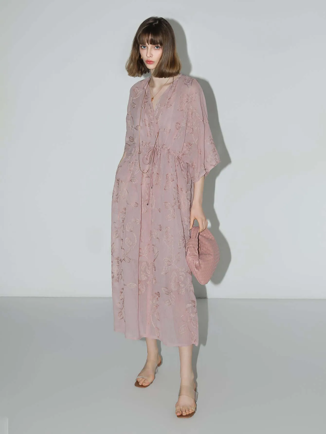 Intricate Glitter Embroidered Two-Piece Dress