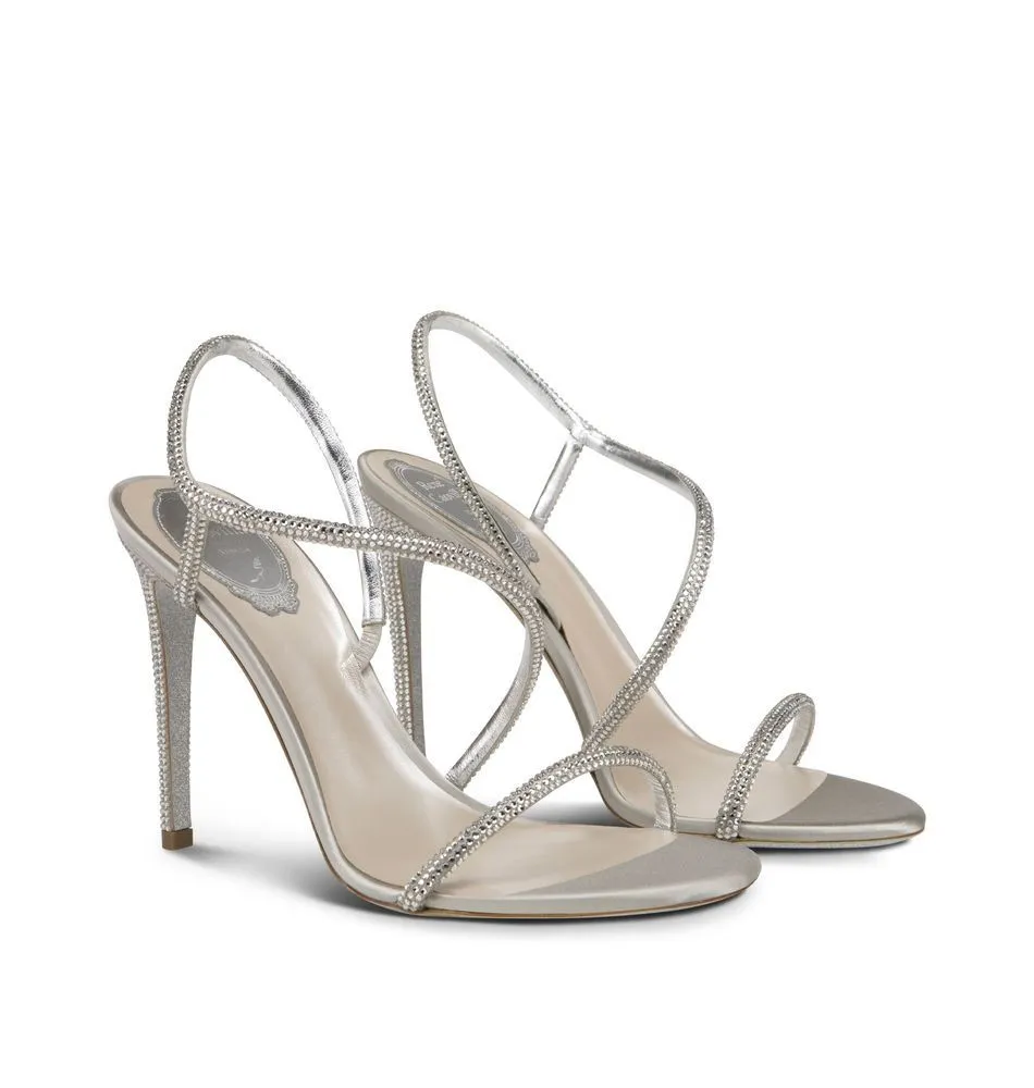 Irini Silver Crystal Sandals