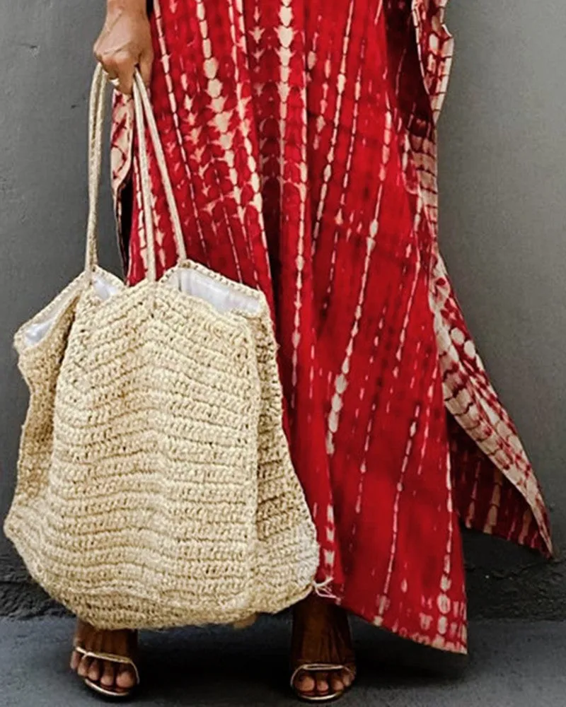 Ivyshape | Batwing-Sleeved Long Dress for Women