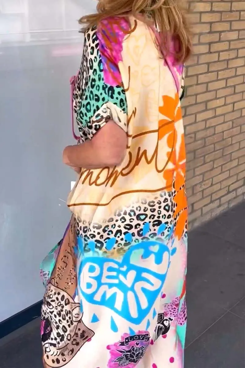 Ivyshape | Casual Leopard Print Short Sleeve Dress