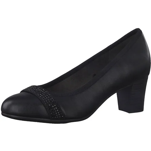 Jana Block Heeled Pumps - 22464-41 - Black