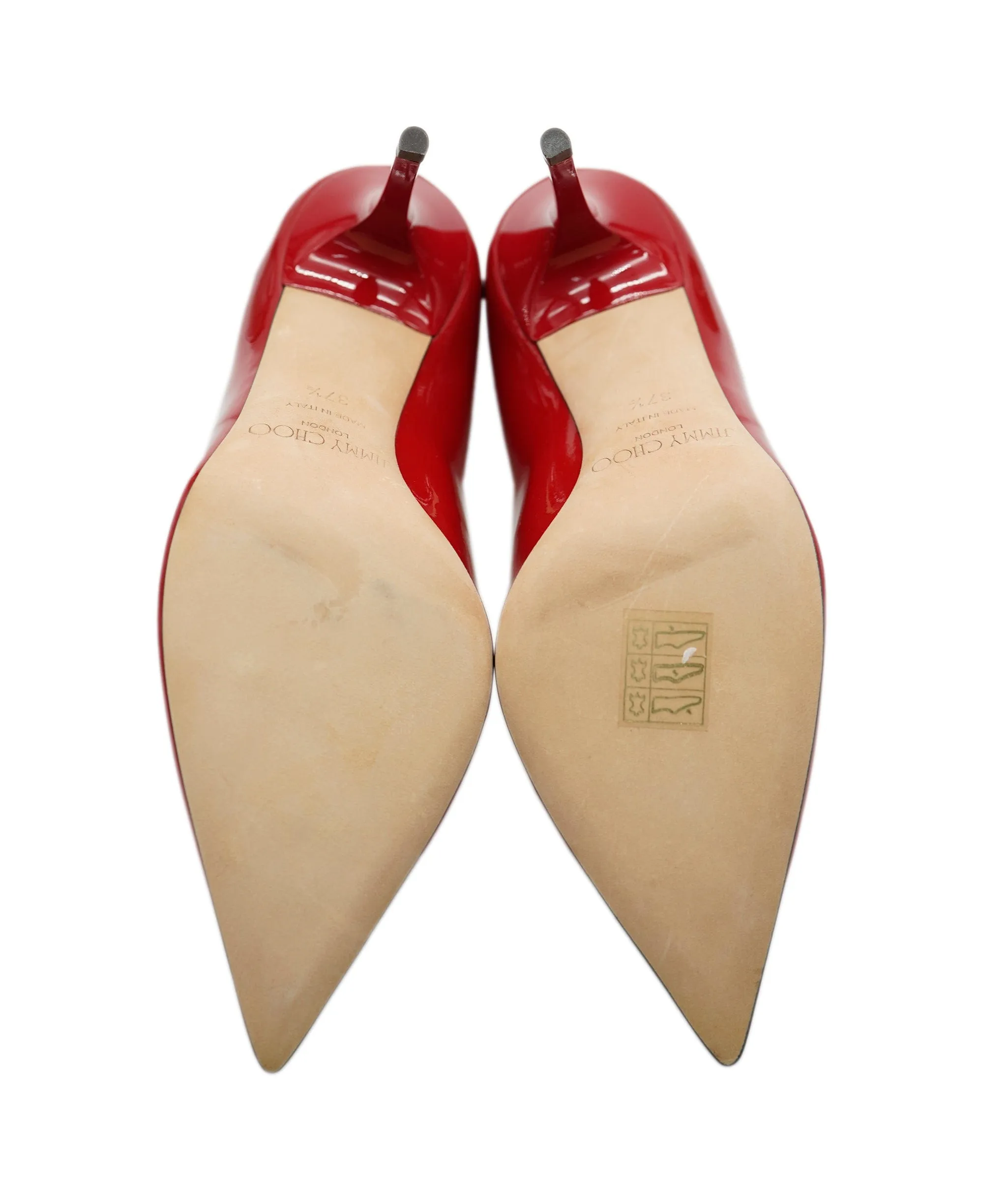 Jimmy Choo Red Patent Leather Point Toe Heels  AJC0644
