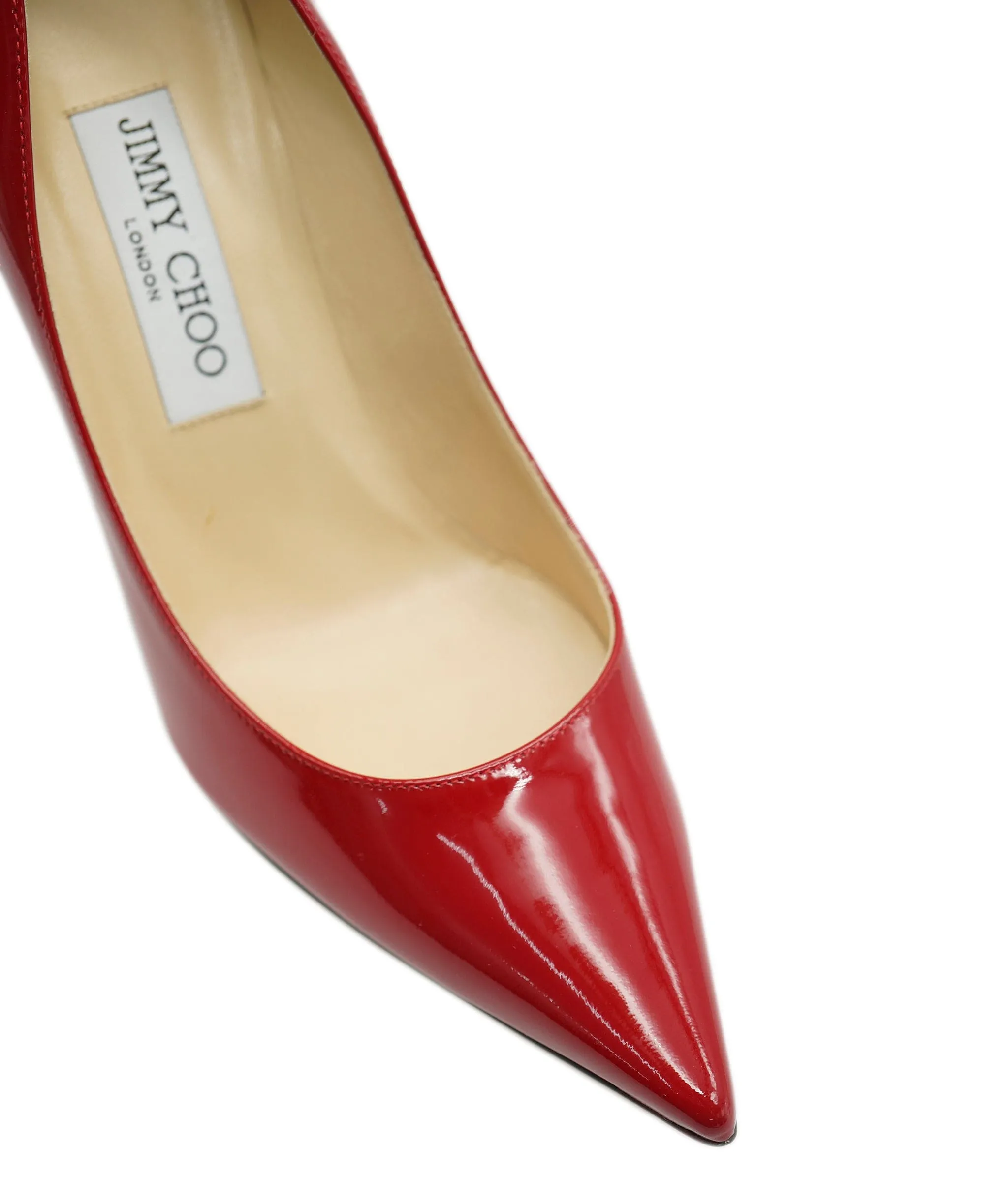 Jimmy Choo Red Patent Leather Point Toe Heels  AJC0644