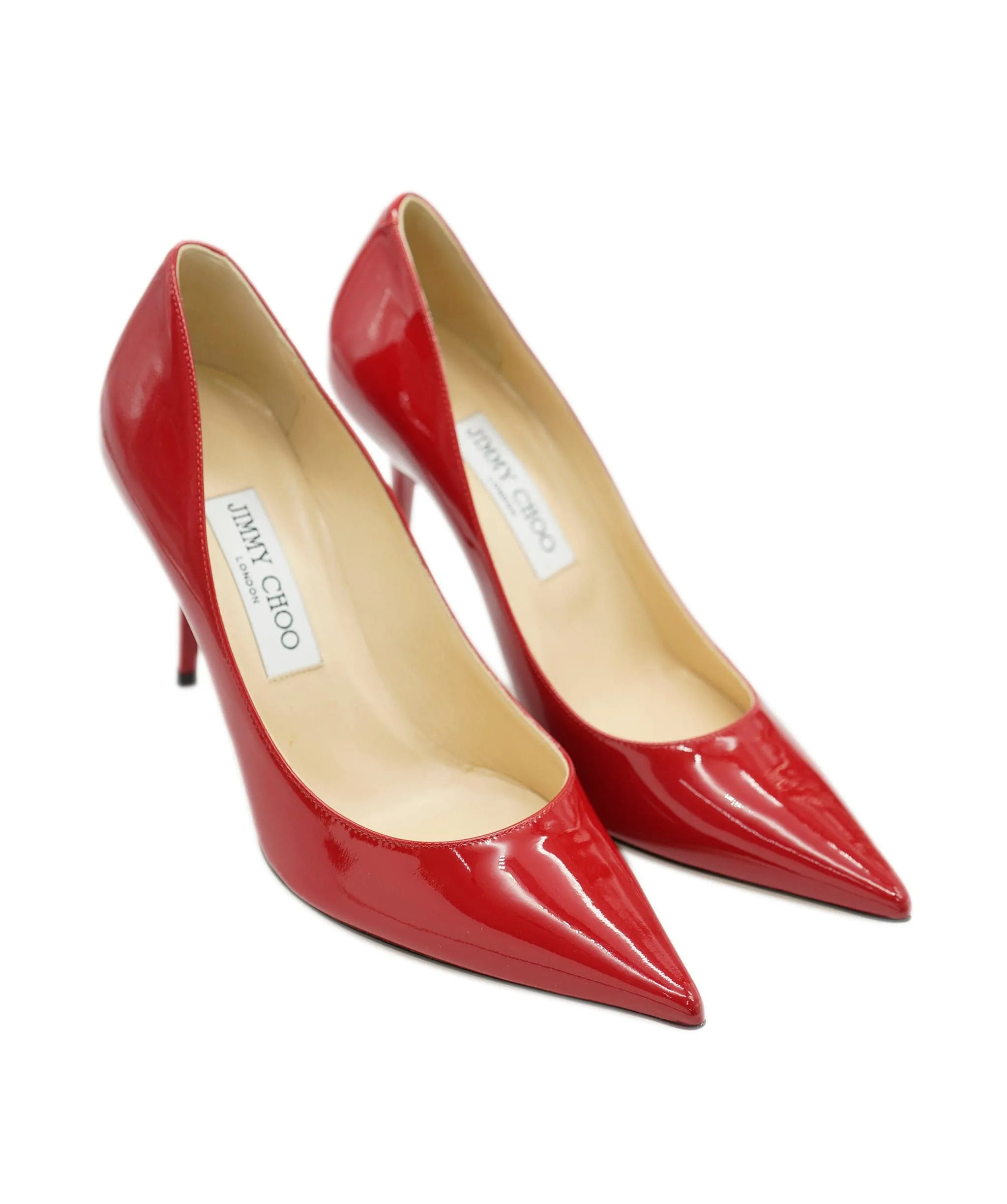 Jimmy Choo Red Patent Leather Point Toe Heels  AJC0644
