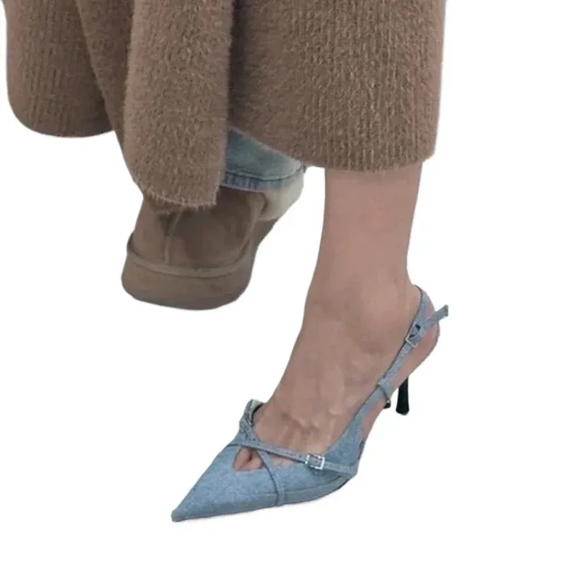 Joskaa 2024 Woman Pumps Shoes HIGH HEELS Summer Party  Stiletto Heels Sexy Single Shoes Flight Woven Mesh Breathable Women's Shoes