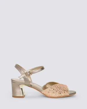 JUBA BLOCK HEELS CHAMPAGNE