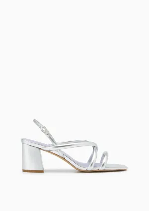 Juno Heel Slingbacks Silver