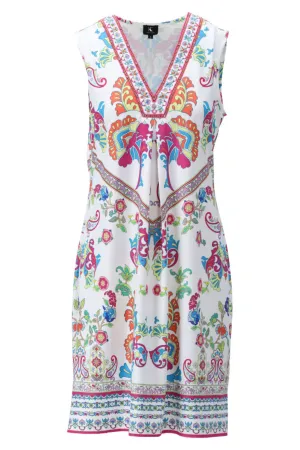 K Design A403 P963 Sleeveless V Neck Dress with Design