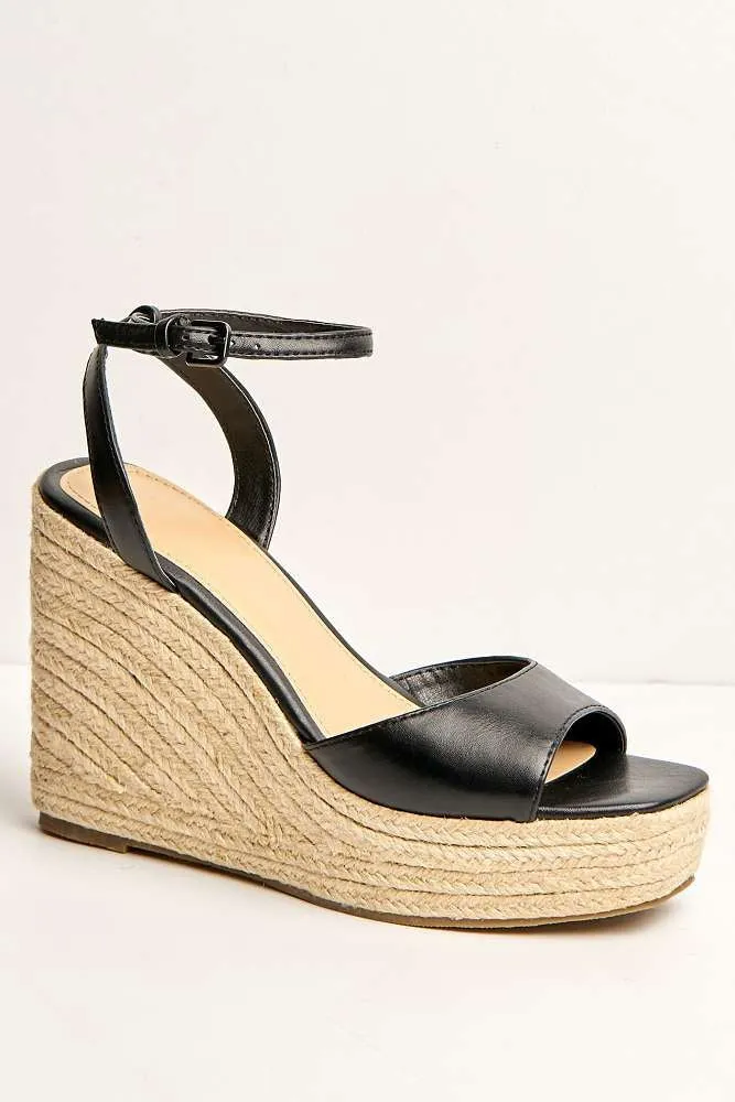 Kai Ankle Strap Wedges in Black