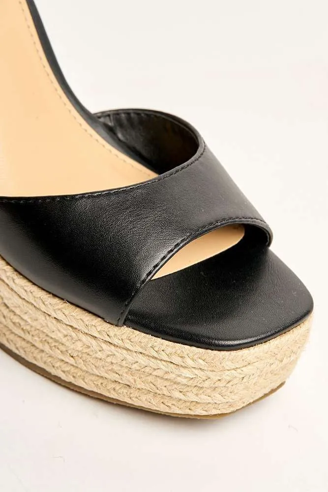 Kai Ankle Strap Wedges in Black