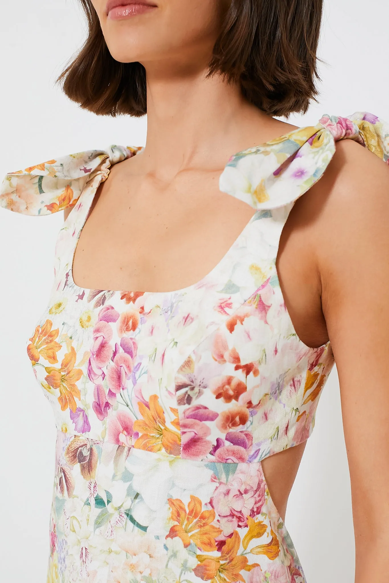 Kaleidoscope Garden Harmony Tie Shoulder Midi