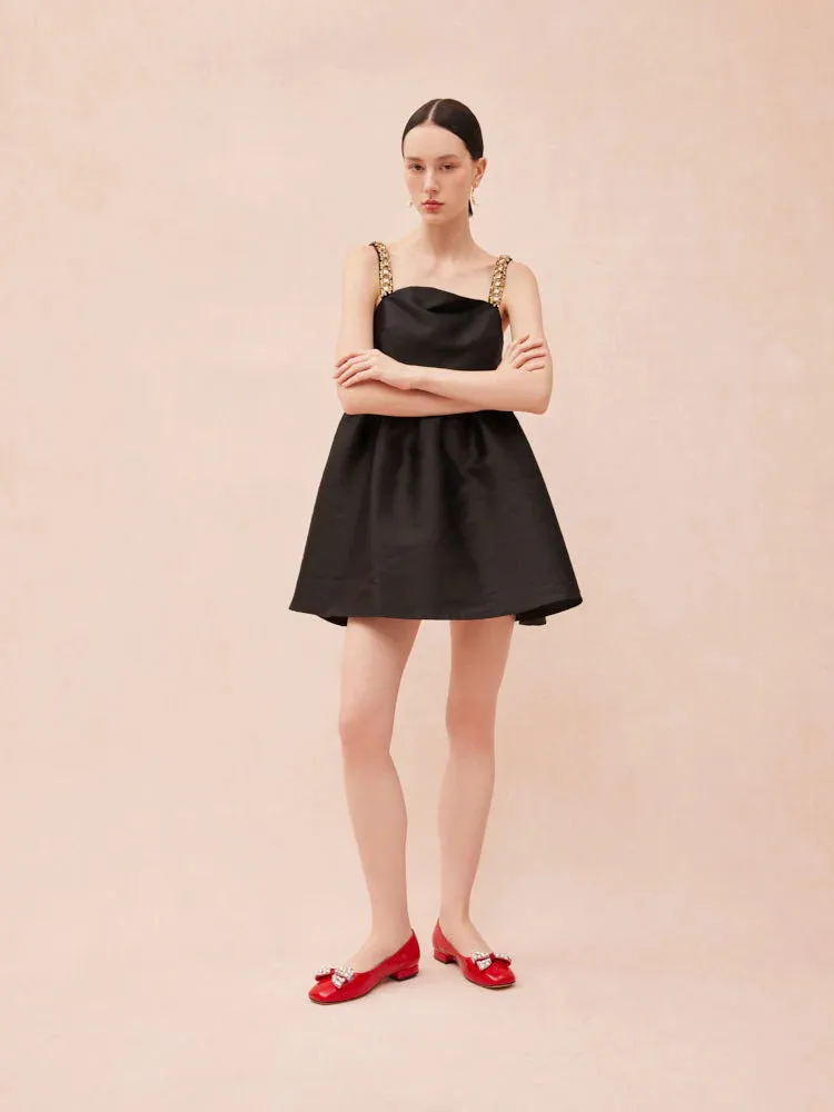 Katy Diamante Embellished Bow Patent Leather Flats