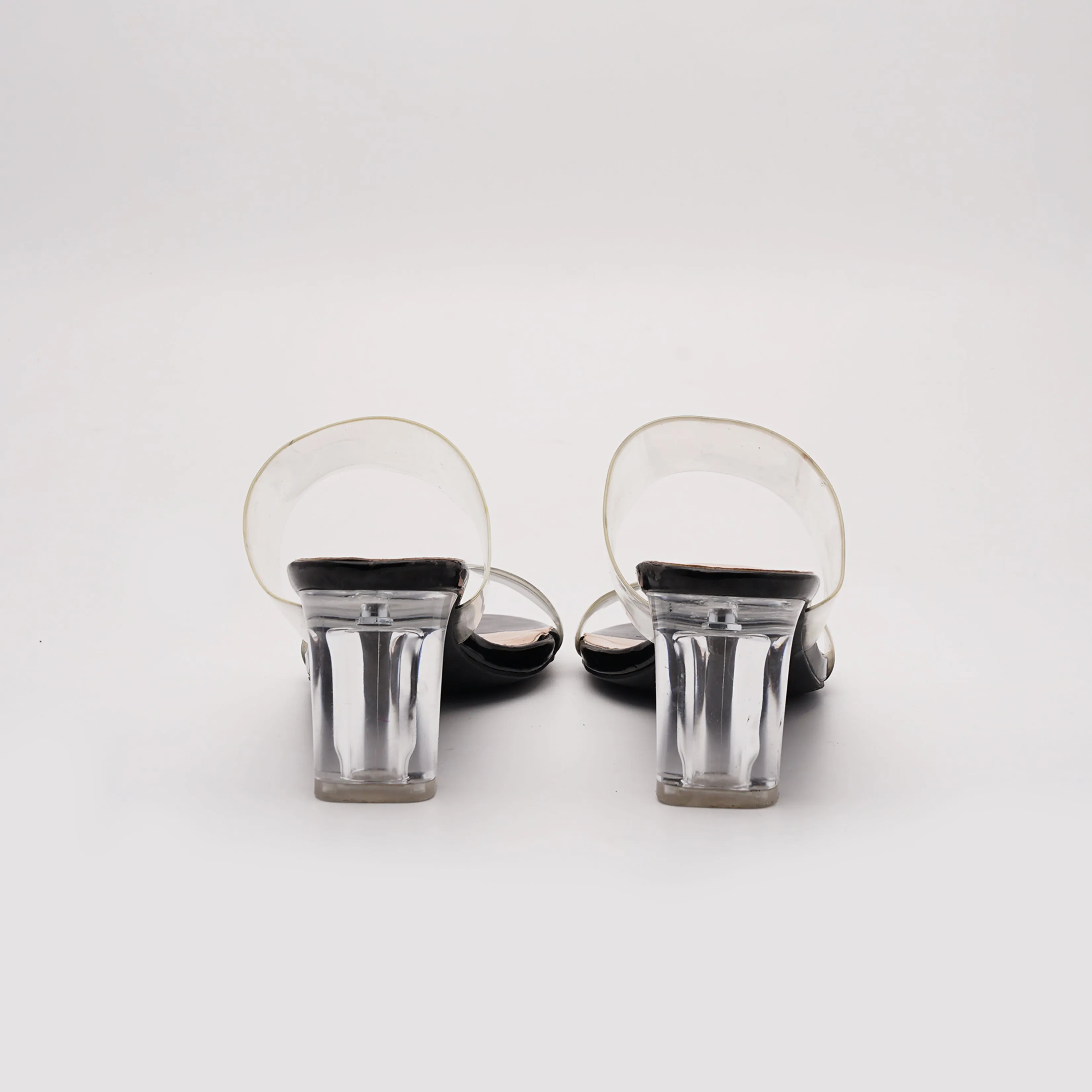 kayla Transparent Block Ankle Heel