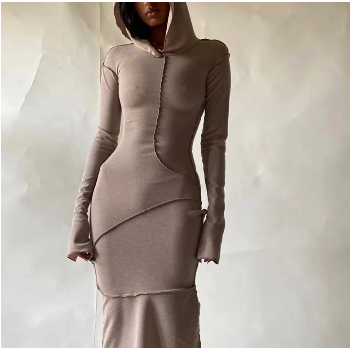 Khaki Patchwork Dress - Bodycon Gothic Goblincore Cyberpunk Clothing Dark Academia Cyber Fashion Edgy Clothing Alt Clothing Egirl Y2k Top Grunge
