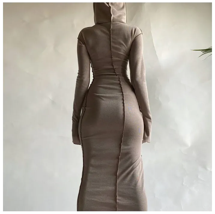 Khaki Patchwork Dress - Bodycon Gothic Goblincore Cyberpunk Clothing Dark Academia Cyber Fashion Edgy Clothing Alt Clothing Egirl Y2k Top Grunge